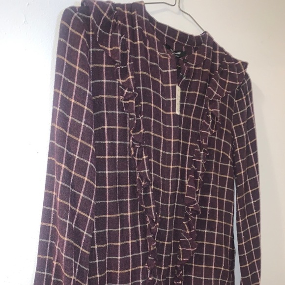 MADWELL Ruffle front button flannel - Picture 4 of 11